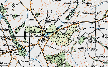 Old map of Oxton in 1921