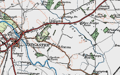 Old map of Oxton Hall in 1924