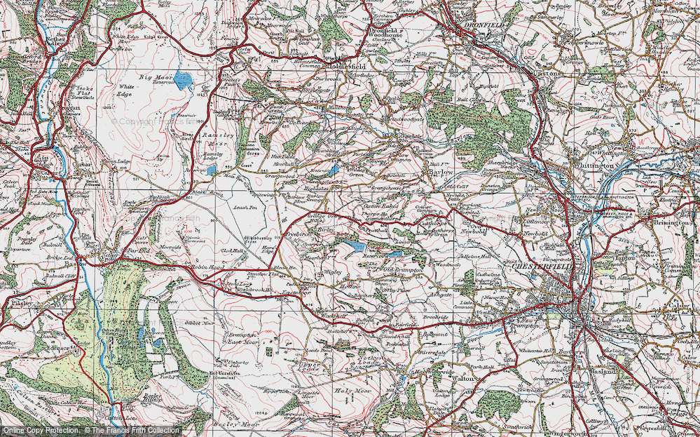 Old Map of Historic Map covering Pratthall in 1923