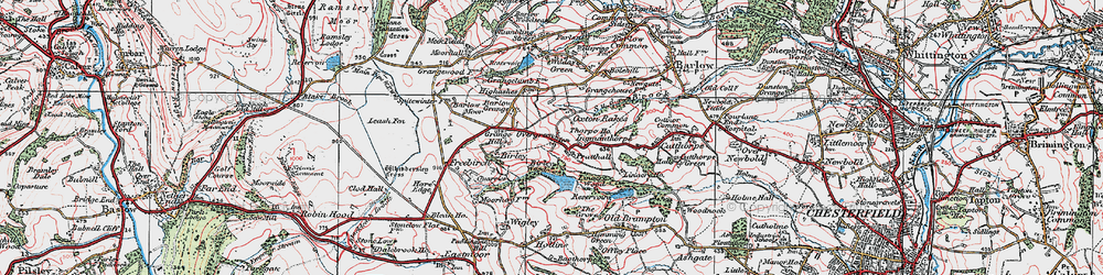 Old map of Oxton Rakes in 1923