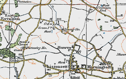Old map of Oxwick in 1921
