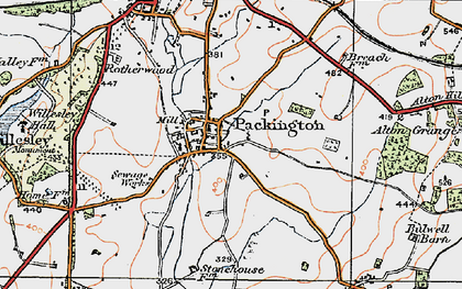 Old map of Packington in 1921