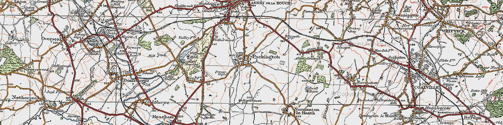 Old map of Packington in 1921