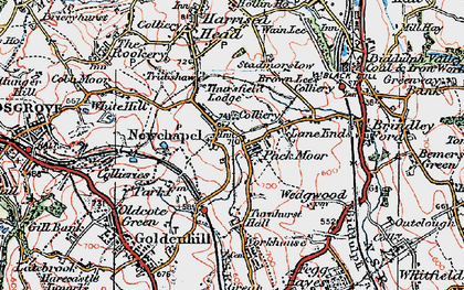 Old map of Packmoor in 1923