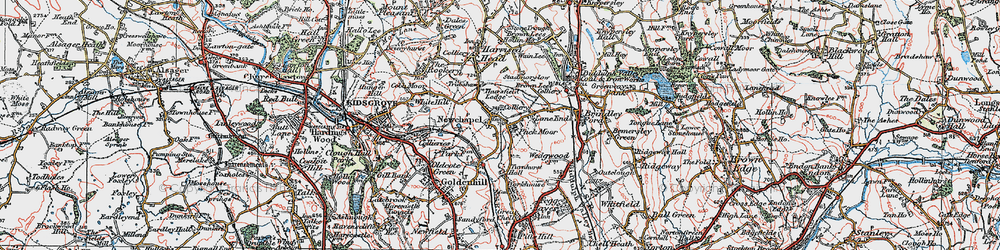 Old map of Packmoor in 1923