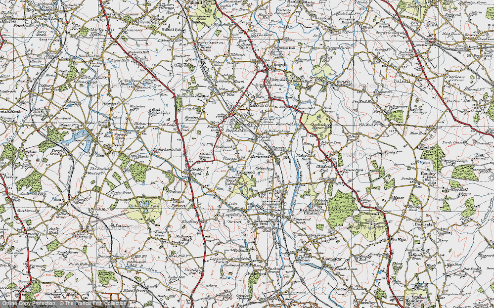 Old Map of Packwood, 1919 in 1919