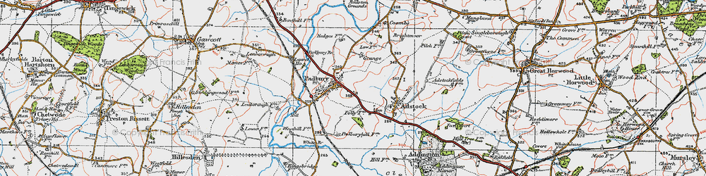 Old map of Padbury in 1919