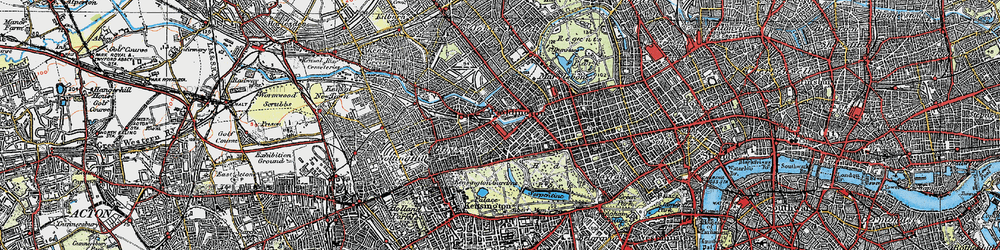 Old map of Paddington in 1920