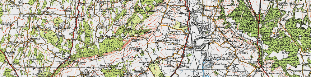 Old map of Birling Place in 1920