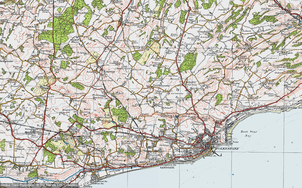 Old Map of Paddlesworth, 1920 in 1920