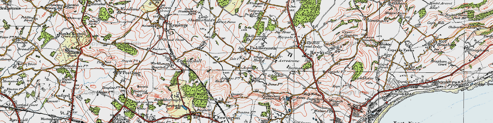 Old map of Paddlesworth in 1920