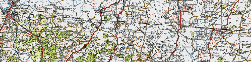 Old map of Paddock Wood in 1920
