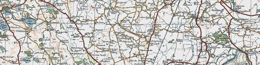 Old map of Paddolgreen in 1921