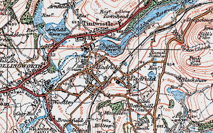 Old map of Bottoms Resr in 1924