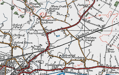 Old map of Padgate in 1923