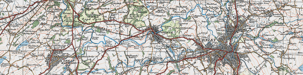 Old map of Padiham in 1924