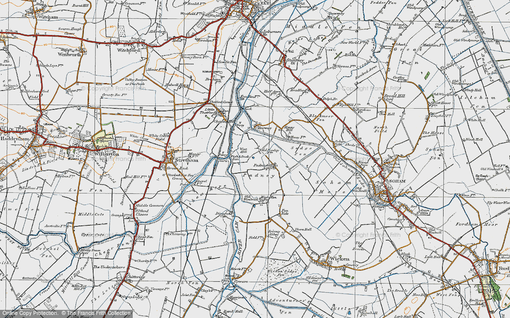 Old Map of Padney, 1920 in 1920