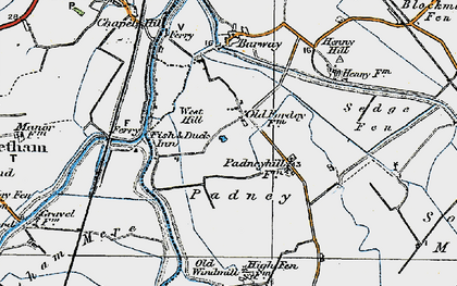 Old map of Padney in 1920
