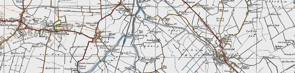 Old map of Padney in 1920