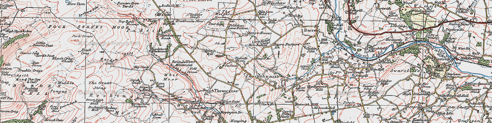 Old map of Yates Ho in 1925