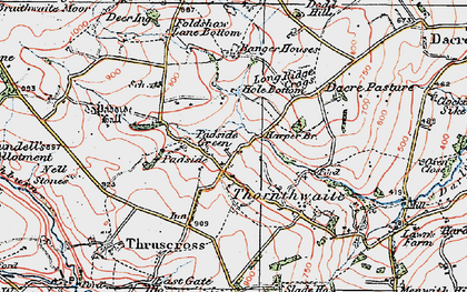 Old map of Padside Green in 1925