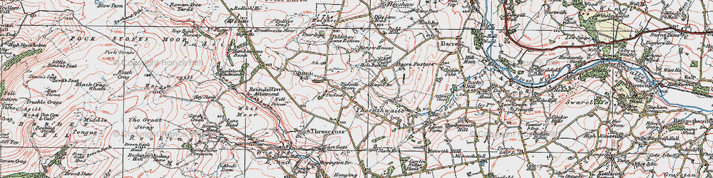 Old map of Padside Green in 1925