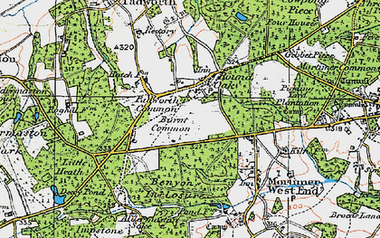 Old map of Benyon's Inclosure in 1919