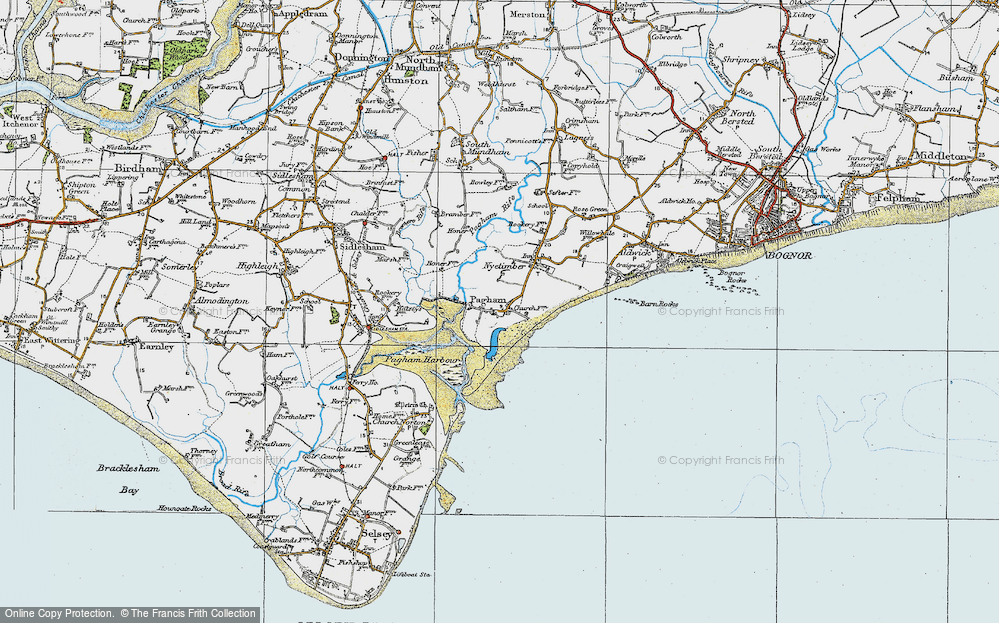 Old Map of Pagham, 1919 in 1919