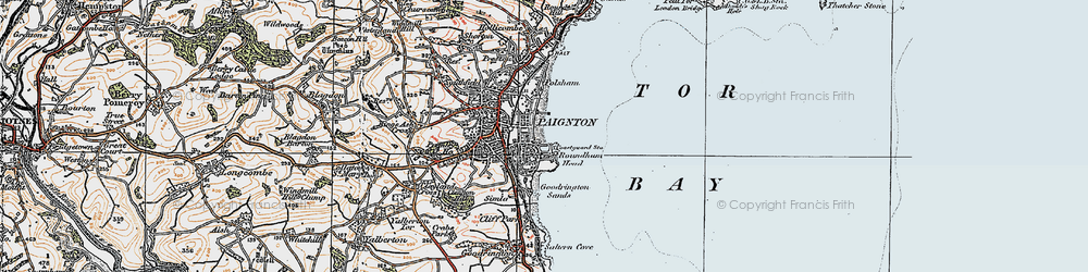Old map of Paignton in 1919