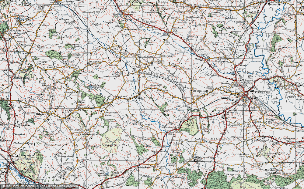 Old Map of Painleyhill, 1921 in 1921