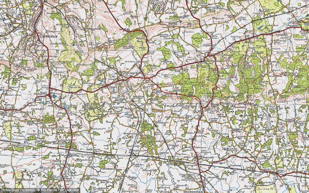 Old Map of Pains Hill, 1920 in 1920