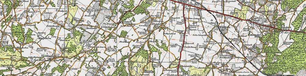 Old map of Painter's Forstal in 1921
