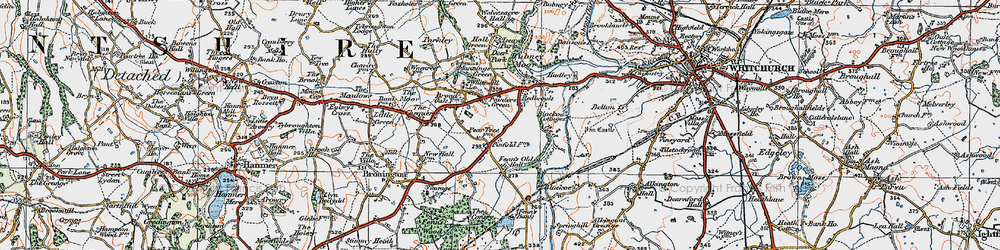 Old map of Painters Green in 1921