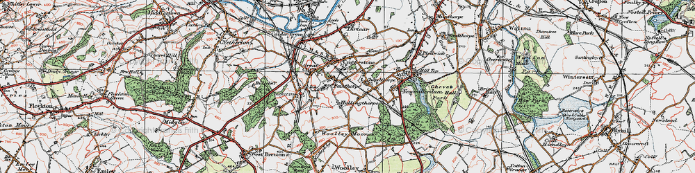 Old map of Painthorpe in 1925