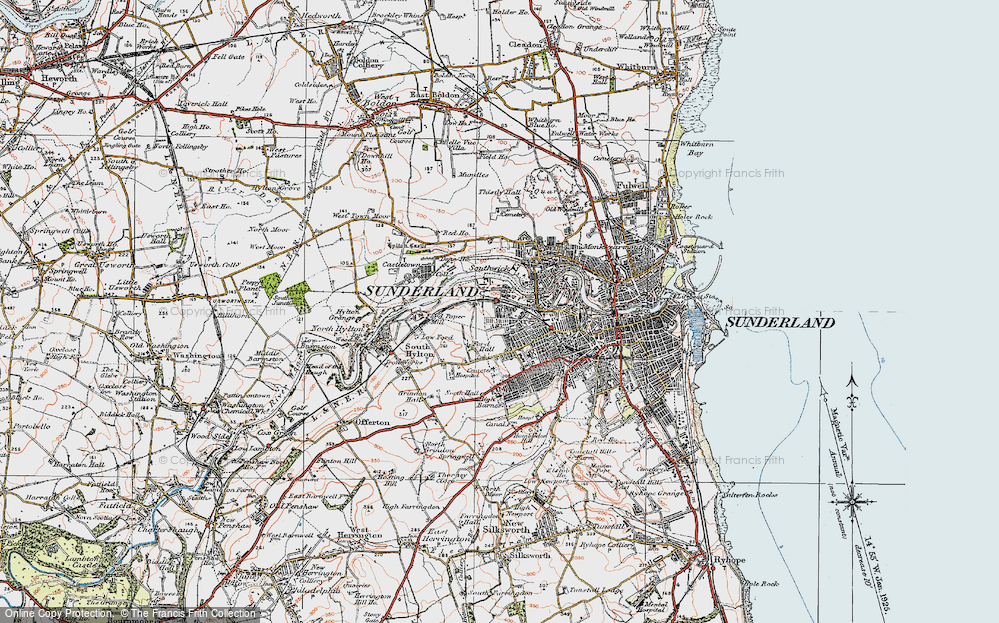 Old Map of Pallion, 1925 in 1925