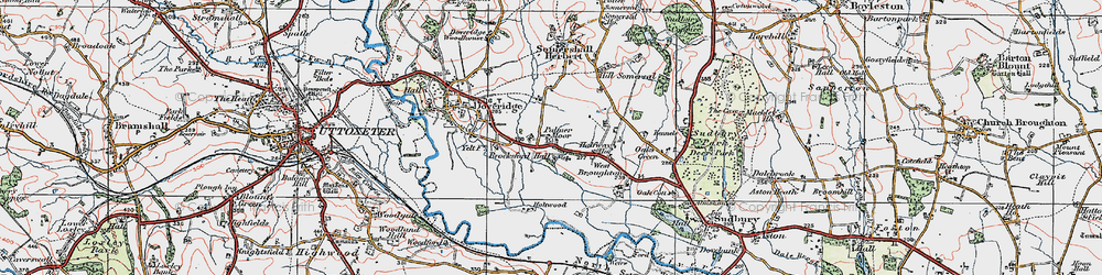 Old map of Brocksford Hall in 1921
