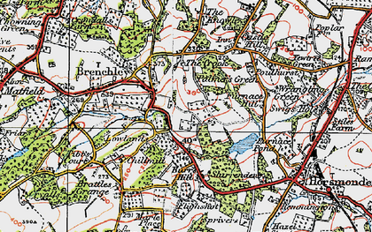 Old map of Palmer's Green in 1920