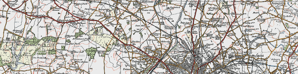 Old map of Palmers Cross in 1921