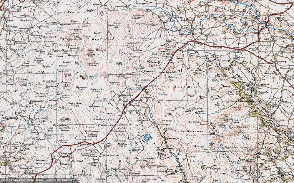 Old Map of Historic Map covering Leskernick in 1919