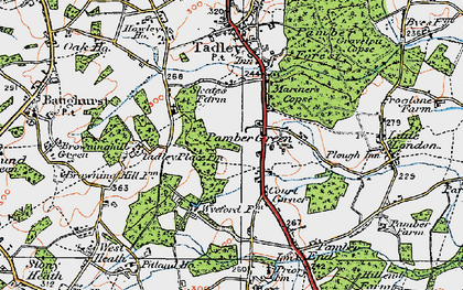 Old map of Pamber Green in 1919