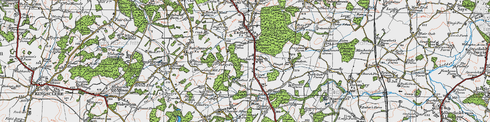 Old map of Pamber Green in 1919