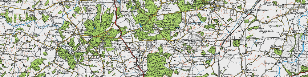 Old map of Pamber Heath in 1919