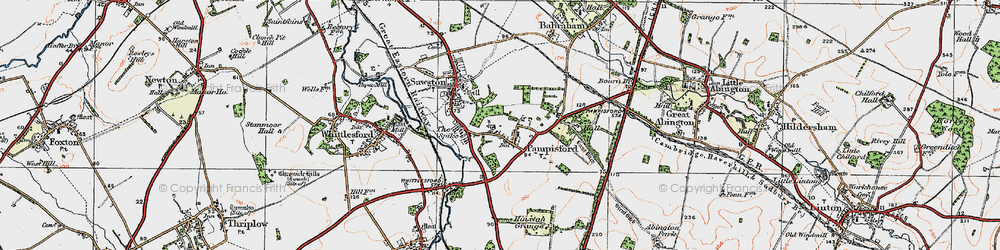 Old map of Pampisford in 1920