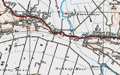 Old map of Panborough in 1919