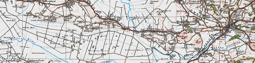 Old map of Panborough in 1919