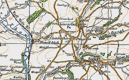 Old map of Pancross in 1922