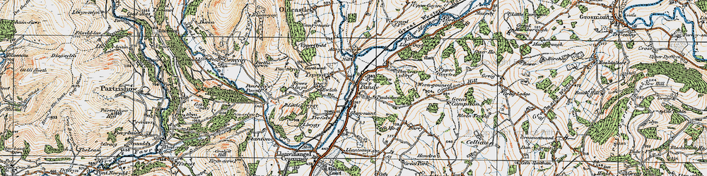 Old map of Pandy in 1919