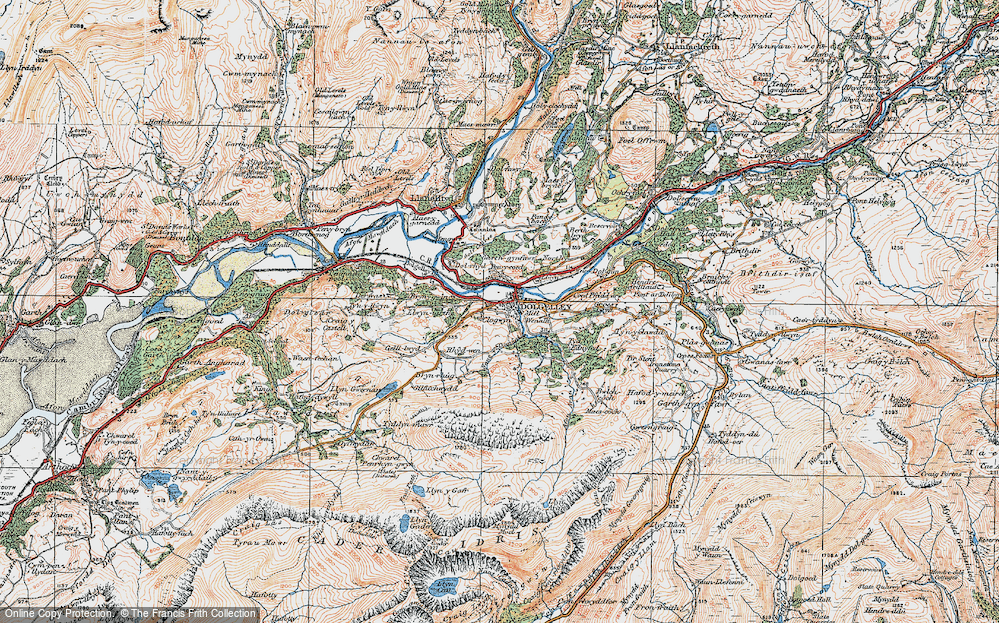 Old Map of Historic Map covering Bryn-y-gwin in 1921