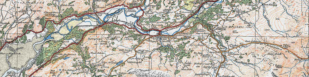 Old map of Pandy in 1921