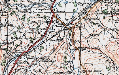 Old map of Afon Twrch in 1921